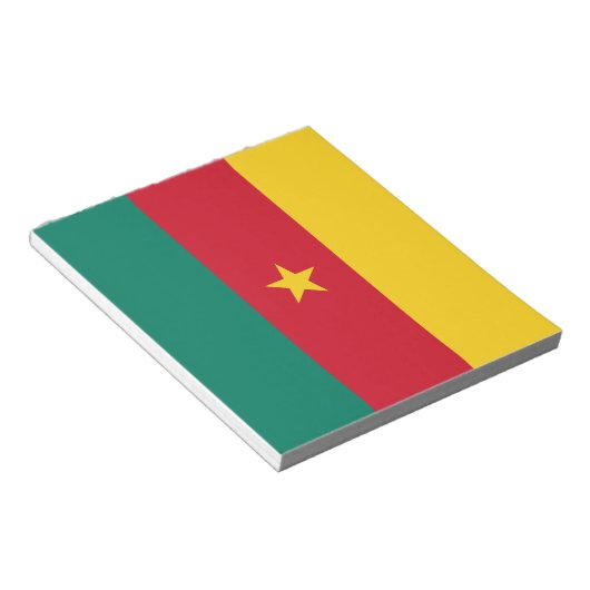 Bloc-notes avec drapeau du Cameroun (Incliné)
