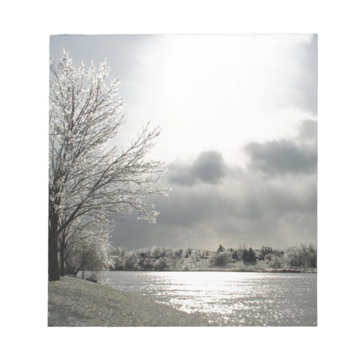 bloc-notes avec photo paysage hiver glacé (Devant)