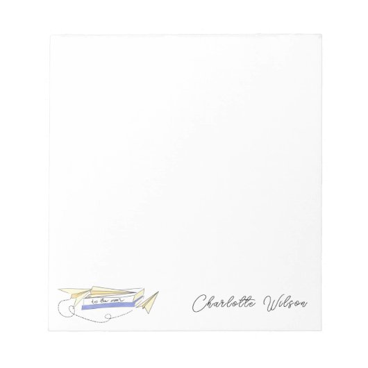 Bloc-notes Avion en Papier Pour La Lune (Devant)