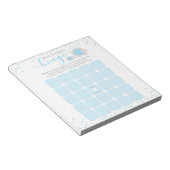 Bloc-notes Baby shower Bingo Blue White Elephant B (Incliné)