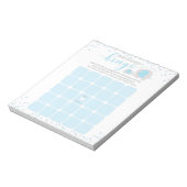 Bloc-notes Baby shower Bingo Blue White Elephant B (Tourné)