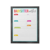 Bloc-notes Babysitter Notes pour les parents (gran (Tourné)