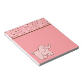 Bloc-notes bébé éléphant rose à pois (Incliné)