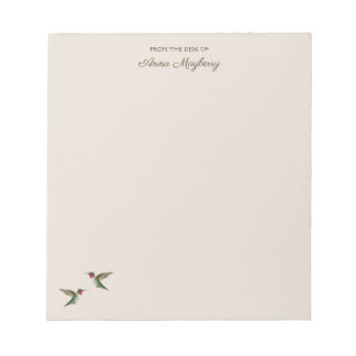 Bloc-notes Beige Hummingbird personnalisé