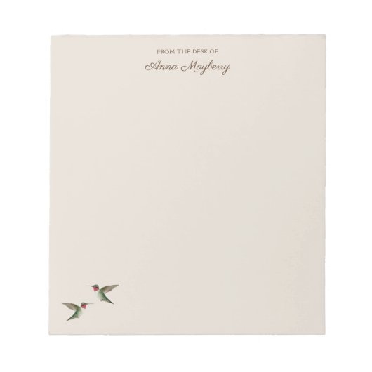 Bloc-notes Beige Hummingbird personnalisé (Devant)