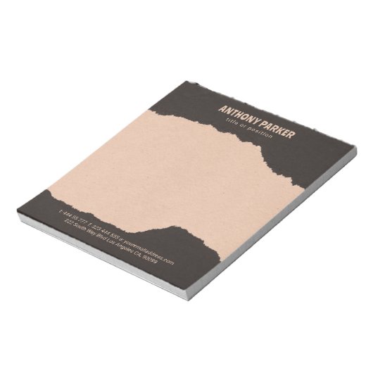 Bloc-notes Black & Cream Paper Torn Edges (Tourné)