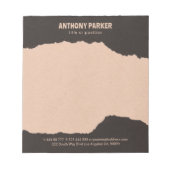 Bloc-notes Black & Cream Paper Torn Edges (Devant)