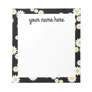 Bloc-notes Black Daisy personnalisé