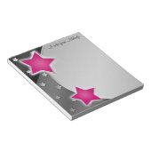 Bloc-notes Black Silver Pink Stars (Incliné)