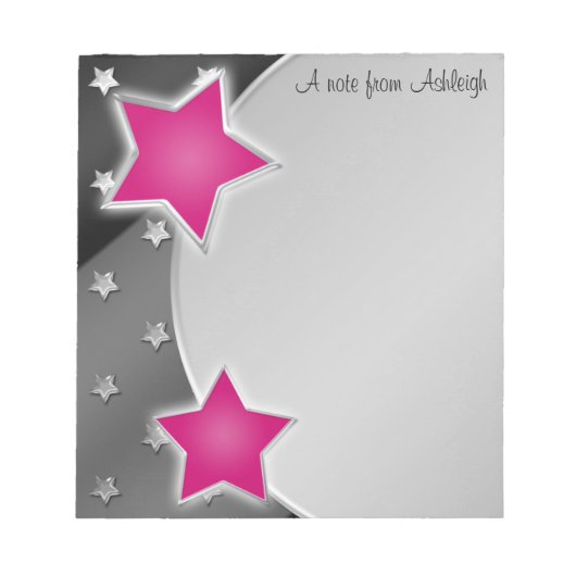 Bloc-notes Black Silver Pink Stars (Devant)