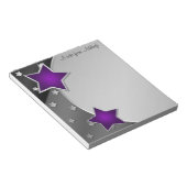Bloc-notes Black Silver Purple Stars (Incliné)