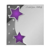 Bloc-notes Black Silver Purple Stars (Devant)
