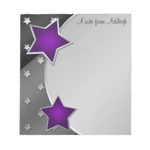 Bloc-notes Black Silver Purple Stars