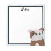 Bloc-notes blanc Bulldog anglais (Devant)