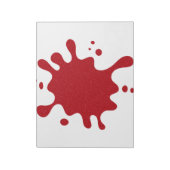 Bloc-notes blanc éclaboussé de rouge tomate person (Tourné)
