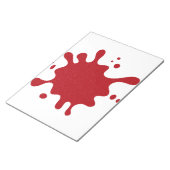 Bloc-notes blanc éclaboussé de rouge tomate person (Incliné)