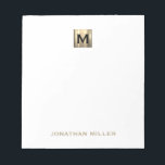 Bloc-notes blanc et or pour professionnels<br><div class="desc">Faites-vous plaisir avec ce luxueux bloc-notes blanc et robuste, doté d'un superbe monogramme doré. Parfait pour les planificateurs immobiliers, les planificateurs financiers et d'autres professionnels, ce bloc-notes est fait de papier de haute qualité et présente un design élégant et sophistiqué qui est sûr d'impressionner. Que vous preniez des notes lors...</div>