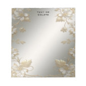 Bloc-notes blanc Floral Or (Devant)