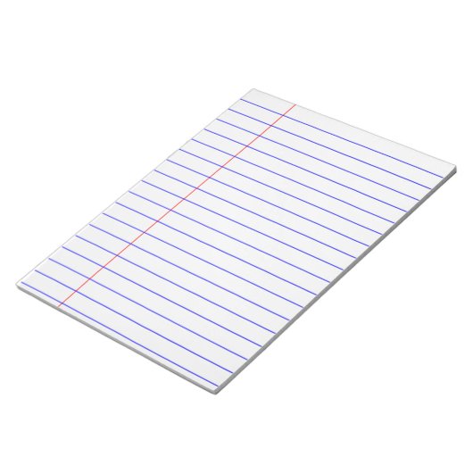 bloc-notes bleu avec marge (Incliné)