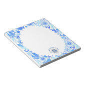 Bloc-notes bleu bleu brillant Floral Chic (Incliné)