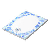 Bloc-notes bleu bleu brillant Floral Chic (Tourné)