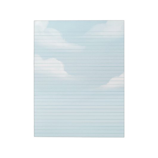 Bloc-notes bleu ciel et nuages (Tourné)
