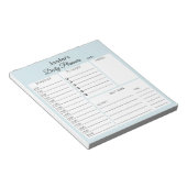Bloc-notes bleu clair de script de planificateur q (Incliné)