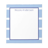 Bloc-notes bleu clair large bande (Devant)