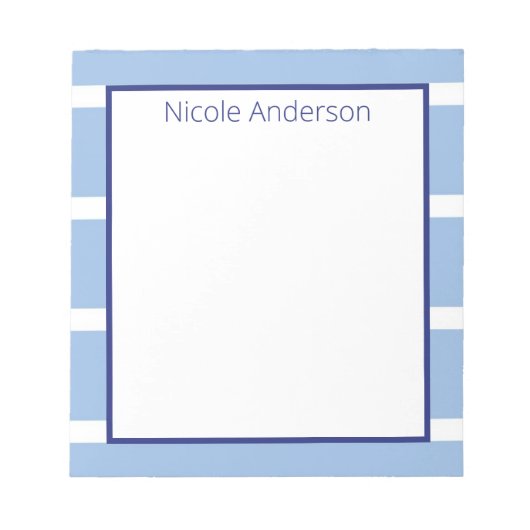 Bloc-notes bleu clair large bande (Devant)