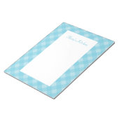 Bloc-notes bleu clair personnalisé En vichy (Incliné)