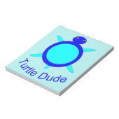 Bloc-notes bleu clair Turtle Dude (Tourné)