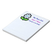Bloc-notes bleu enseignant avec fleurs bleues (Tourné)