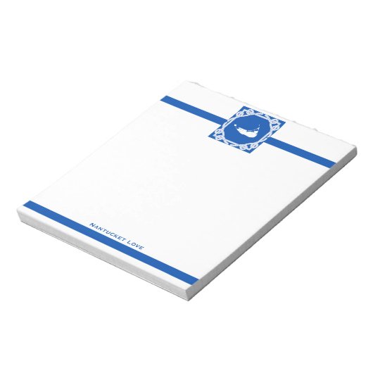 Bloc-notes bleu et blanc nautique (Tourné)