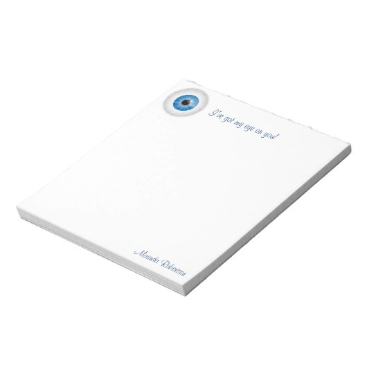 Bloc-notes bleu Eyeball (Tourné)