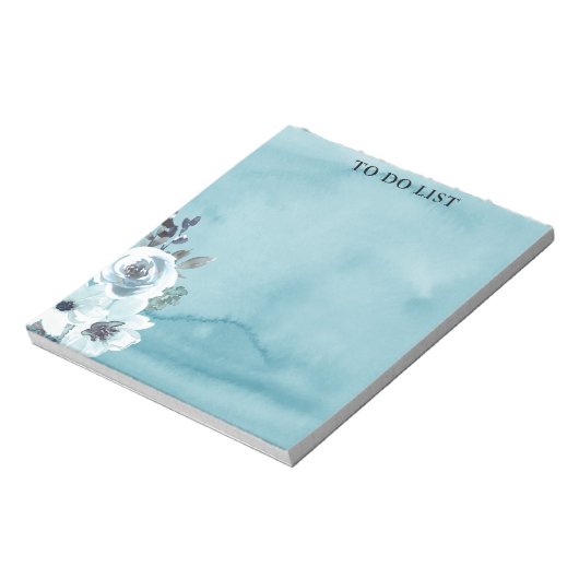 Bloc-notes bleu Floral (Tourné)