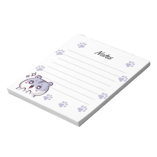 bloc-notes bleu kawaii (Tourné)