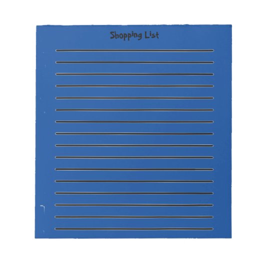 Bloc-notes bleu Liste d'achats (Devant)
