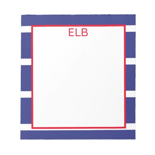 Bloc-notes bleu marine à large bande (Devant)