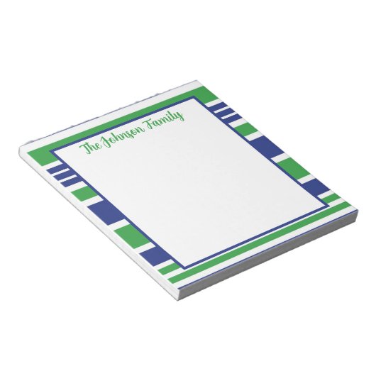 Bloc-notes bleu marine et Kelly vert (Incliné)