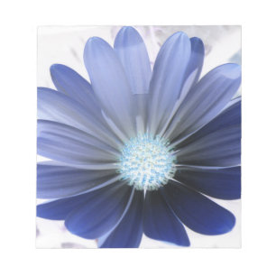 Bloc-notes bleu pâle à fleur marron