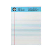 Bloc-notes bleu personnalisé avec logo d'entrepris (Tourné)