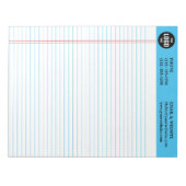 Bloc-notes bleu personnalisé avec logo d'entrepris (Devant)