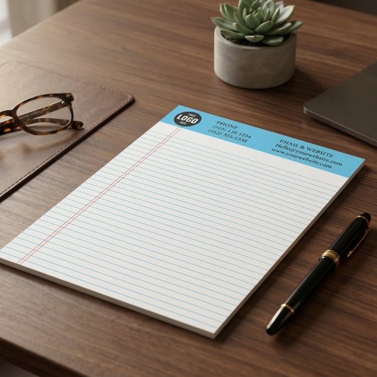 Bloc-notes bleu personnalisé avec logo d'entrepris