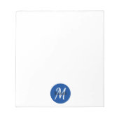 Bloc-notes bleu simple Monogramme classique tendan (Devant)