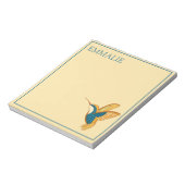 Bloc-notes bleu Turquoise jaune orange colibri (Tourné)