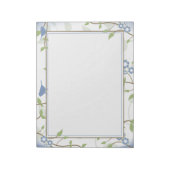 Bloc-notes bleu vert pour oiseaux chanteurs Floral (Tourné)
