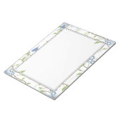 Bloc-notes bleu vert pour oiseaux chanteurs Floral (Incliné)