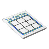 Bloc-notes bleu vert Tac Toe Game (Incliné)