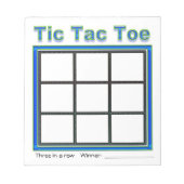 Bloc-notes bleu vert Tac Toe Game (Devant)
