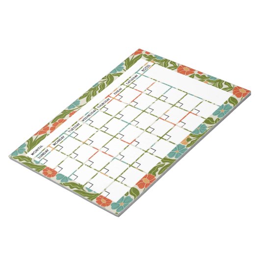 Bloc-notes Bohème Calendrier Fleur (Incliné)